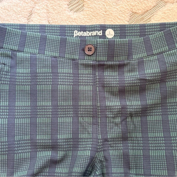 BetaBrand Skinny Leg Pencil Yoga Pants Teal Tartan Sz LP - Picture 4 of 5
